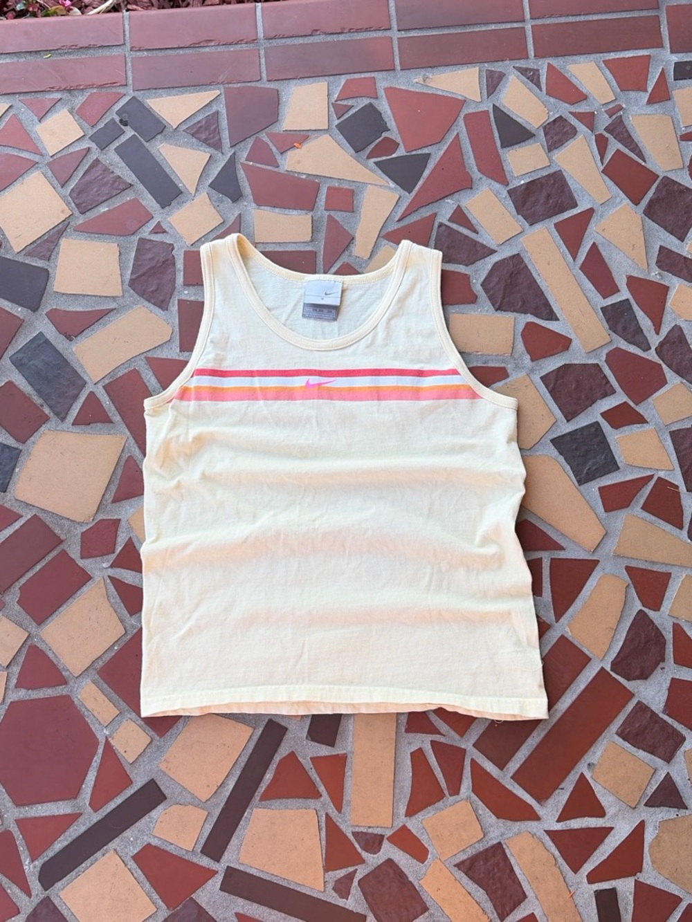 Vintage Nike Tank Top with Pink & Coral Stripes